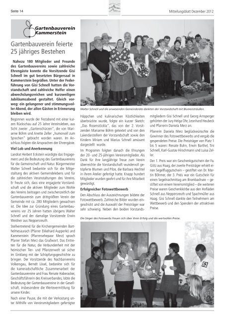 Mitteilungsblatt Dezember 2012 (PDF) - Gemeinde Kammerstein