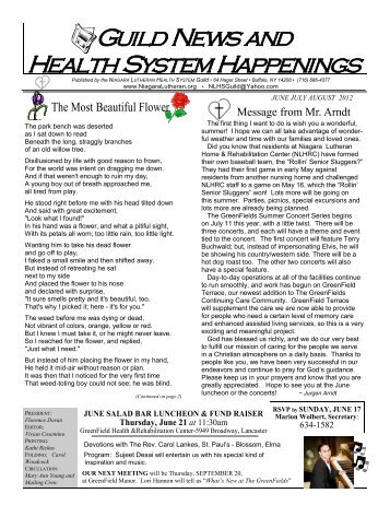 June-July-August 2012 - the Niagara Lutheran Health System!