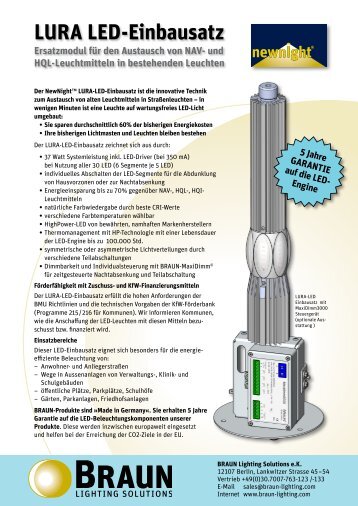 Lura LED-Einbausatz Datenblatt Deutsch - BRAUN Lighting ...