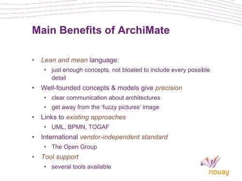 The ArchiMate Standard for Enterprise Architecture Modelling - Naf