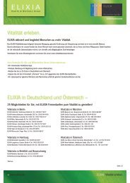 Vitalität erleben. ELIXIA in Deutschland und Österreich –