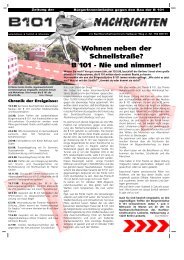 Wohnen neben der Schnellstraße? B 101 - Nie und nimmer!