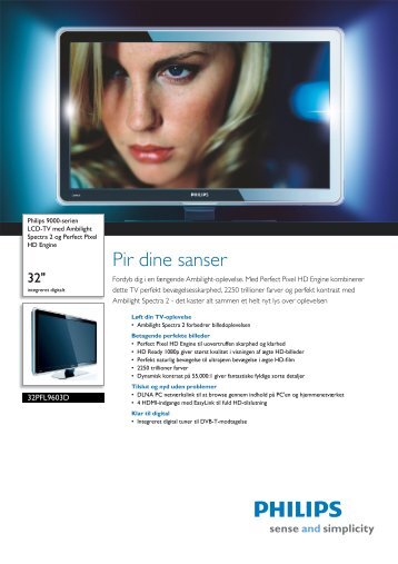 32PFL9603D/10 Philips LCD-TV med Ambilight Spectra 2 og Perfect ...