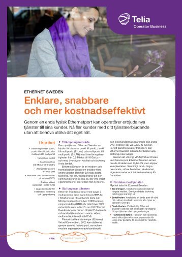 Enklare, snabbare och mer kostnadseffektivt - TeliaSonera ...