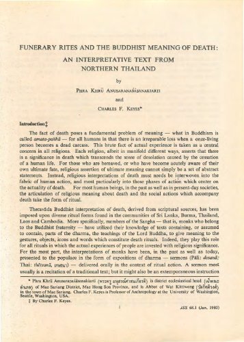 funerary rites and the buddhist meaning of death - Siamese Heritage ...