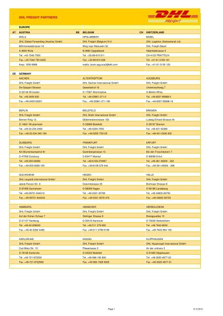 DHL FREIGHT PARTNERS