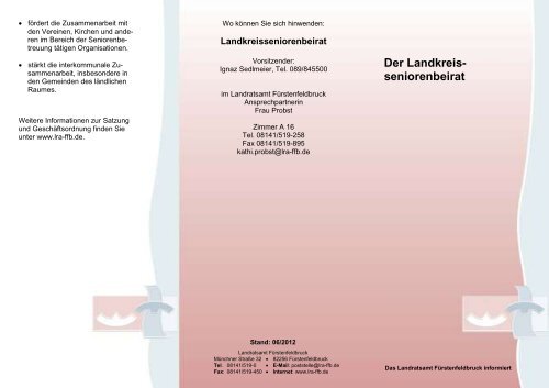 Landkreisseniorenbeirat des Landkreises Fürstenfeldbruck