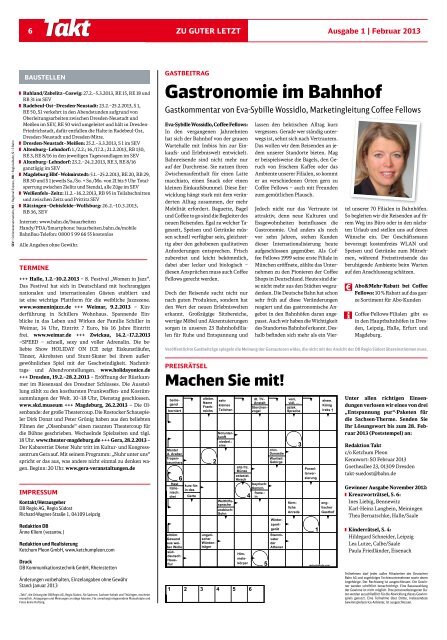 Takt - die Kundenzeitung von DB Regio Südost (PDF - Bahn