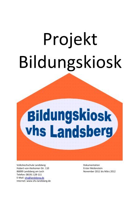 Der Bildungskiosk Landsberg a.L. - Dokumentation