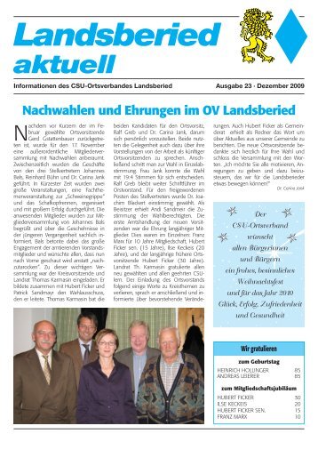 Dezember 2009 - CSU Ortsverband Landsberied