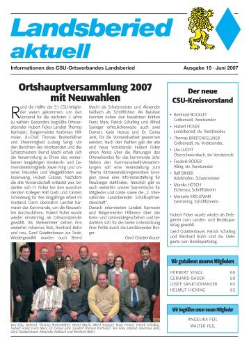 Juni 2007 - CSU Ortsverband Landsberied