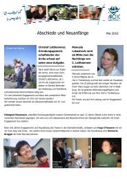 Abschiede und Neuanfänge - Arche Ravensburg - Arche Deutschland