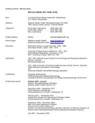 View Curriculum Vitae - National Jewish Health