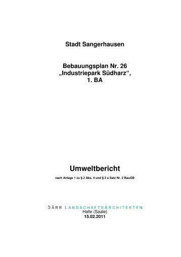 1. BA Umweltbericht - Stadt Sangerhausen