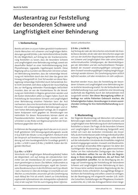 bvkm.aktuell Nr. 1 - Bundesverband für körper