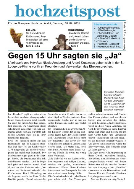 Hochzeitszeitung Beispiel 1 Serios Pdf