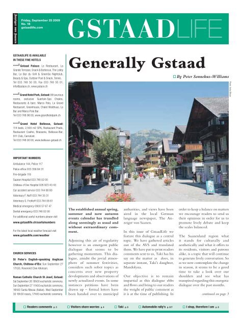 Generally Gstaad - GstaadLife print edition