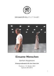 Lehrermaterial EINSAME MENSCHEN - Schauspiel Stuttgart