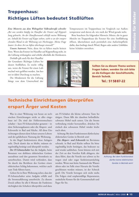 März 2008 - Wohnungsgenossenschaft MERKUR eG