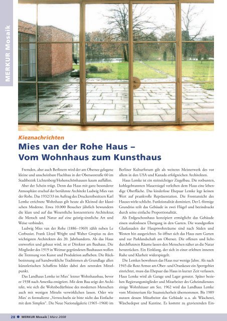 März 2008 - Wohnungsgenossenschaft MERKUR eG