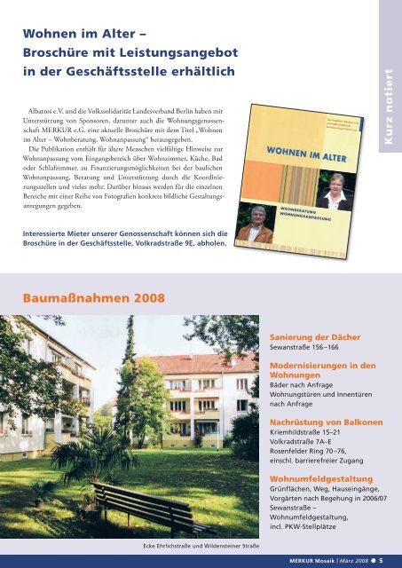 März 2008 - Wohnungsgenossenschaft MERKUR eG