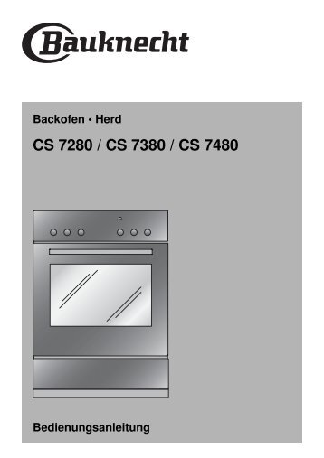 CS 7280 / CS 7380 / CS 7480 - Home - MAM V2.0, Bauknecht AG ...