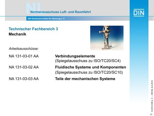 Fachbereich 4 - Elektrotechnik, Avionik des DIN NLs in der ... - ILA