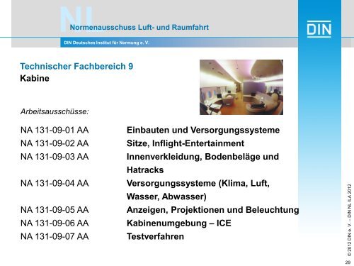 Fachbereich 4 - Elektrotechnik, Avionik des DIN NLs in der ... - ILA