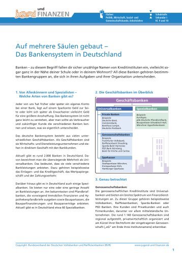 Auf mehrere Säulen gebaut – Das Bankensystem in Deutschland