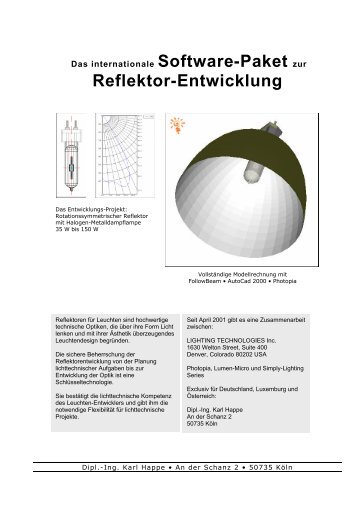 Reflektor-Entwicklung - Dipl.-Ing. Karl Happe