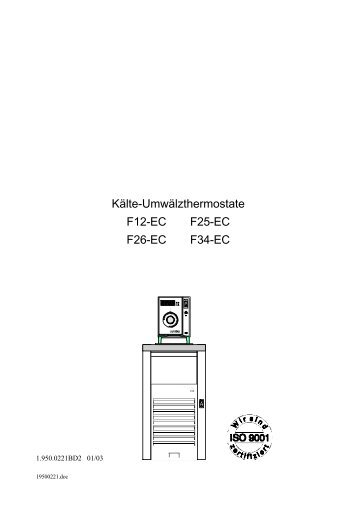 Kälte-Umwälzthermostate F12-EC F25-EC F26-EC F34-EC - Julabo