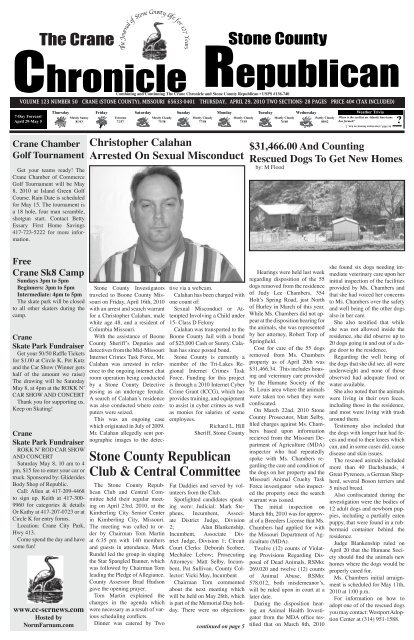 Republican Chronicle - Crane Chronicle / Stone County Republican