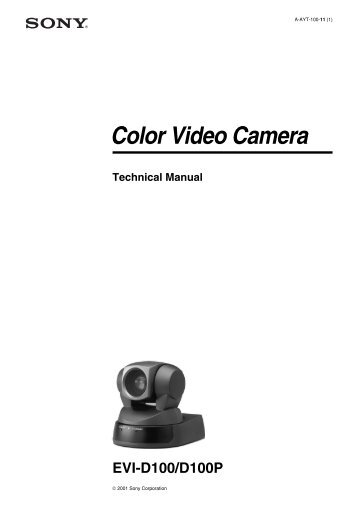 Sony EVI-D100 Technical Manual - Vaddio