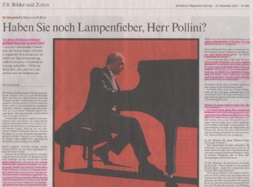 Haben Sie noch Lampenfieber, Herr Pollini'? - M. Daniel