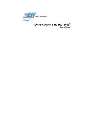 UV PowerMAP & UV MAP Plus® User's Manual - EIT Inc.