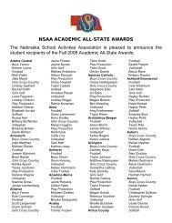 NSAA ACADEMIC ALL-STATE AWARDS The Nebraska School ...