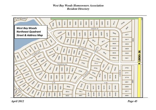 West Bay Woods Homeowners Association Resident Directory April ...