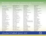 Foodbank Donors $250-499 - Cleveland Foodbank