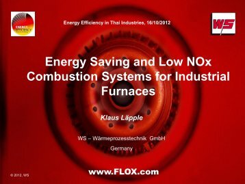 Energy Saving and Low NOx Combustion Systems for