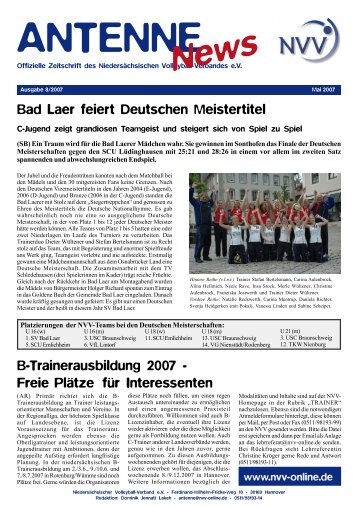 Bad Laer feiert Deutschen Meistertitel B-Trainerausbildung ... - NVV