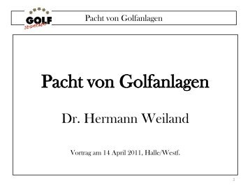 Pacht von Golfanlagen