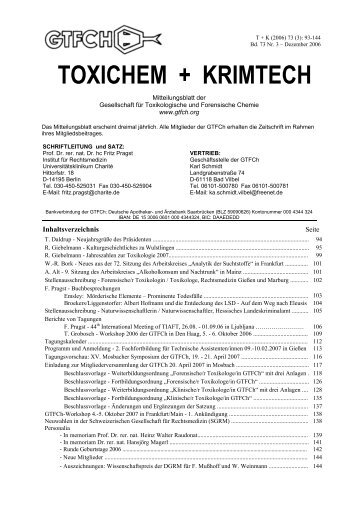 TOXICHEM + KRIMTECH - GTFCh