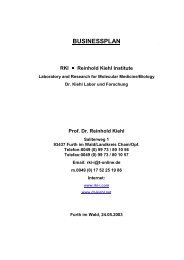 BUSINESSPLAN - des RKI-Instituts Dr. Reinhold Kiehl