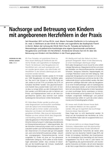 Nr. 2/2012 (pdf) - Kinderärzte Schweiz