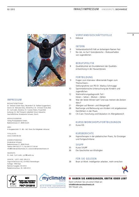 Nr. 2/2012 (pdf) - Kinderärzte Schweiz