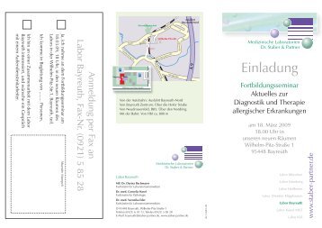 Einladung - Dr. Staber &Kollegen Medizinische Laboratorien
