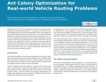 Ant Colony Optimization for Real-world Vehicle ... - Antoptima SA