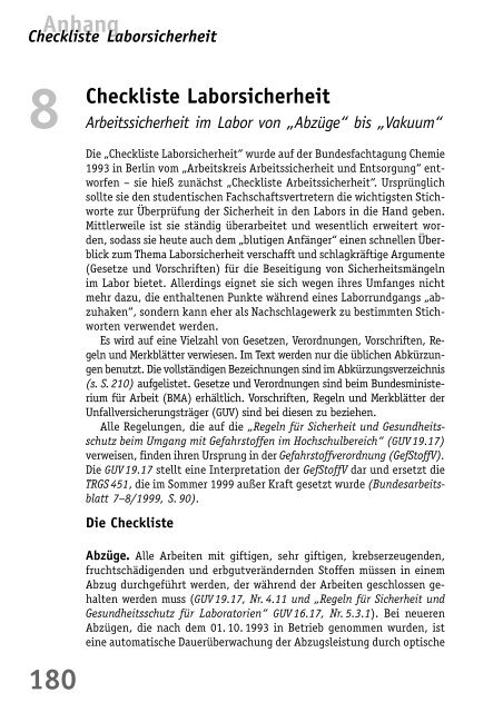 Checkliste Laborsicherheit - BuFaTa Chemie