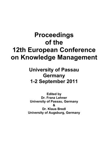 Proceedings of the 12th European Conference on Knowledge ...