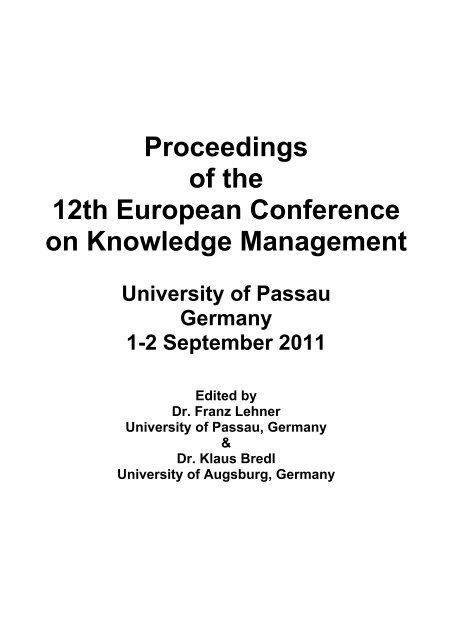 Proceedings of the 12th European Conference on Knowledge ...